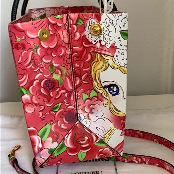 💯 Authentic Moschino Couture Red Leather Tote Bag - Picture 6 of 17